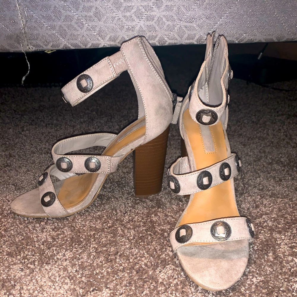 Grey Studded Heels